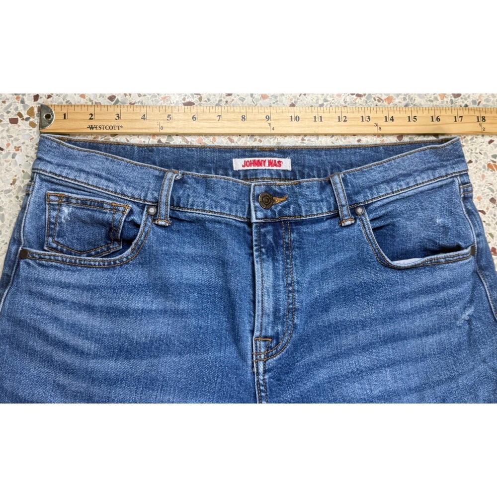 Johnny Was The Boyfriend Mid Rise Relaxed Fit Women's Embroidered Jeans Size 31 - Picture 11 of 16